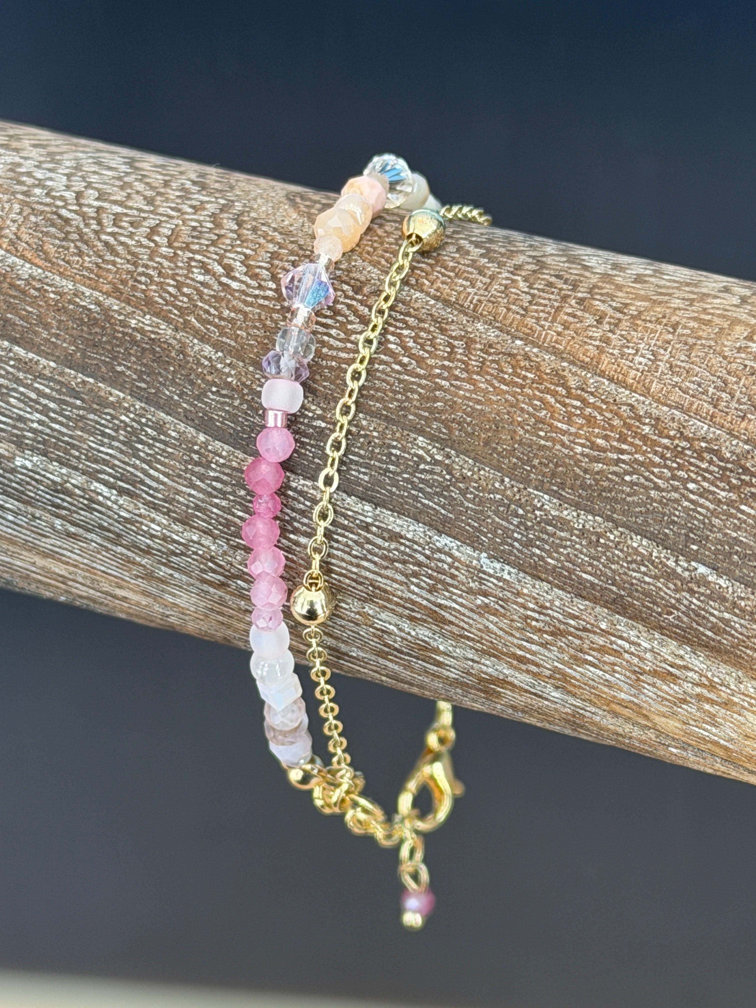 Duet bracelet #5 Pink & Green