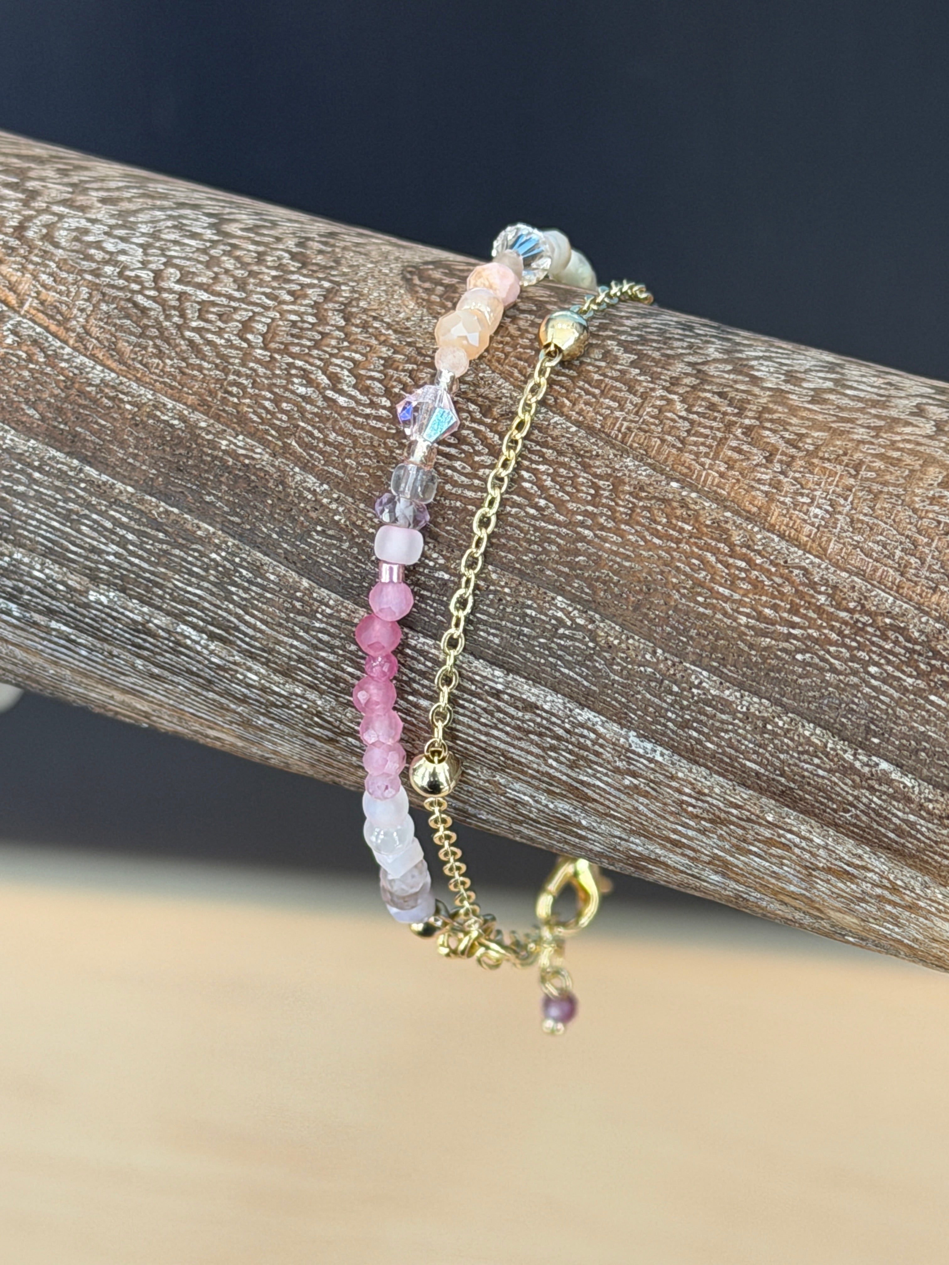 Duet bracelet #5 Pink & Green