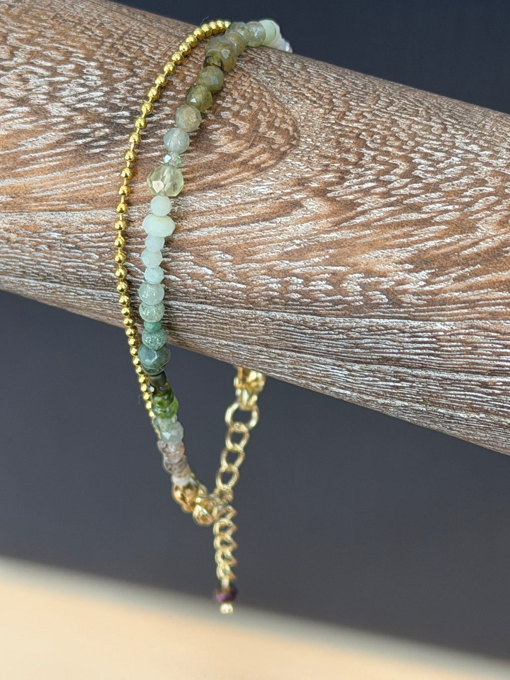 Duet Bracelet green/garnet @Evanston Made Storefront