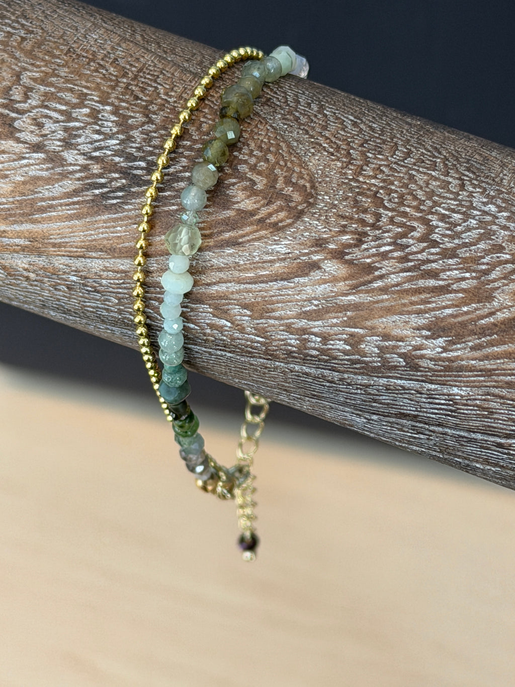 Duet Bracelet green/garnet @Evanston Made Storefront