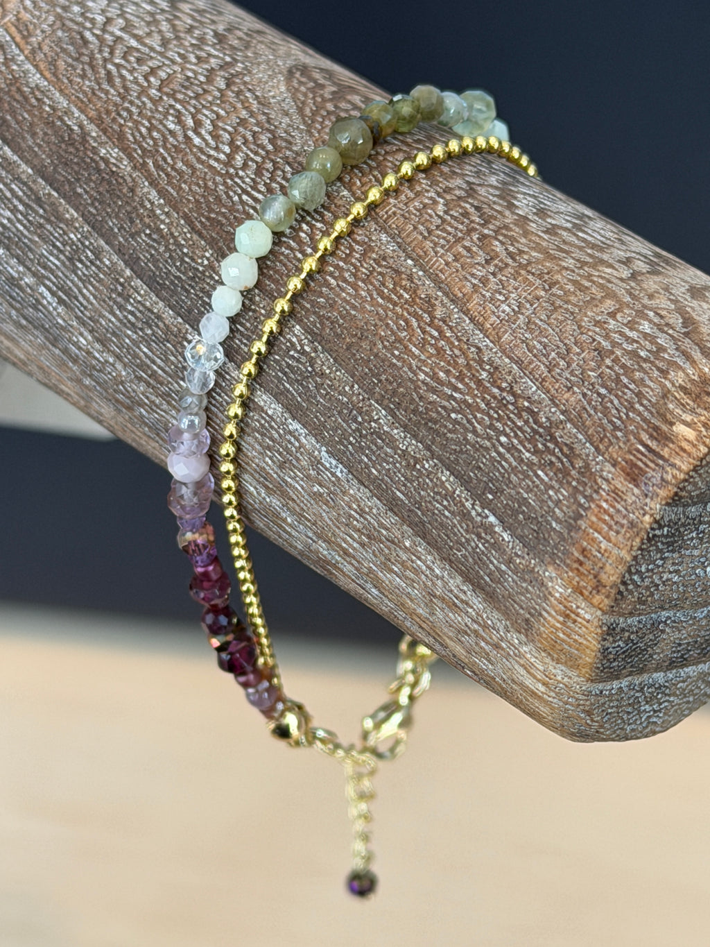 Duet Bracelet green/garnet @Evanston Made Storefront