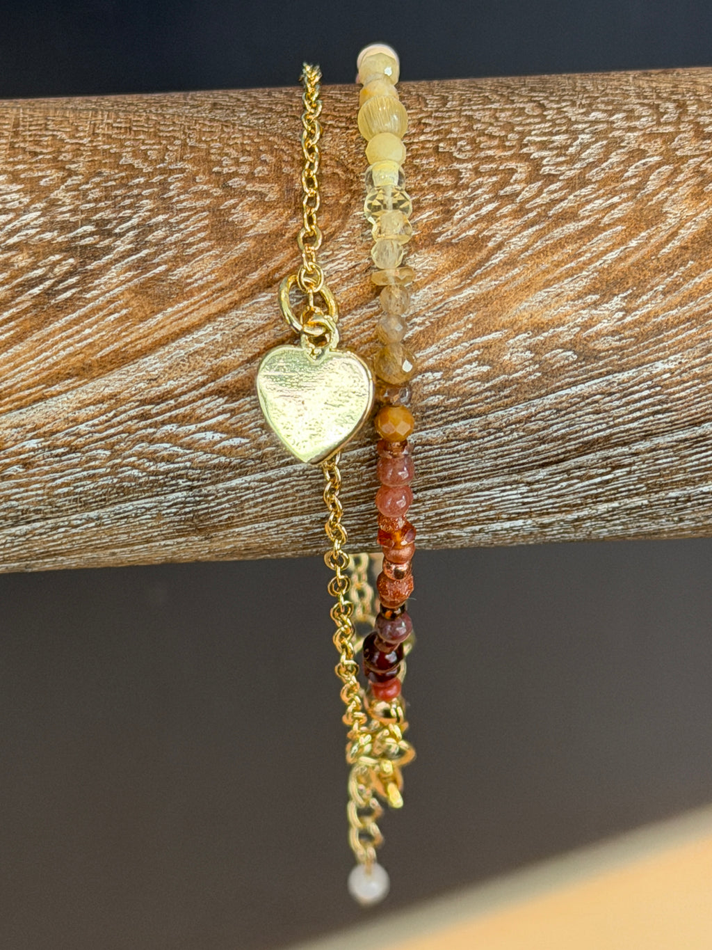 Duet bracelet #6 with Gold Plated Heart Charm