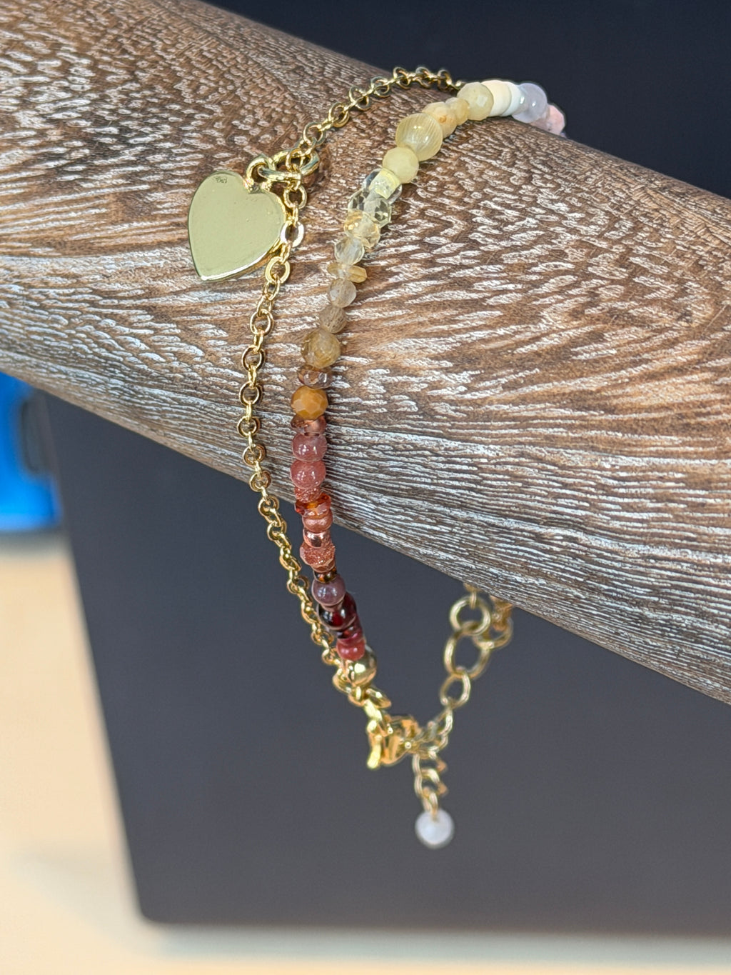 Duet bracelet #6 with Gold Plated Heart Charm