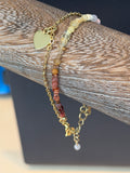 Duet bracelet #6 with Gold Plated Heart Charm