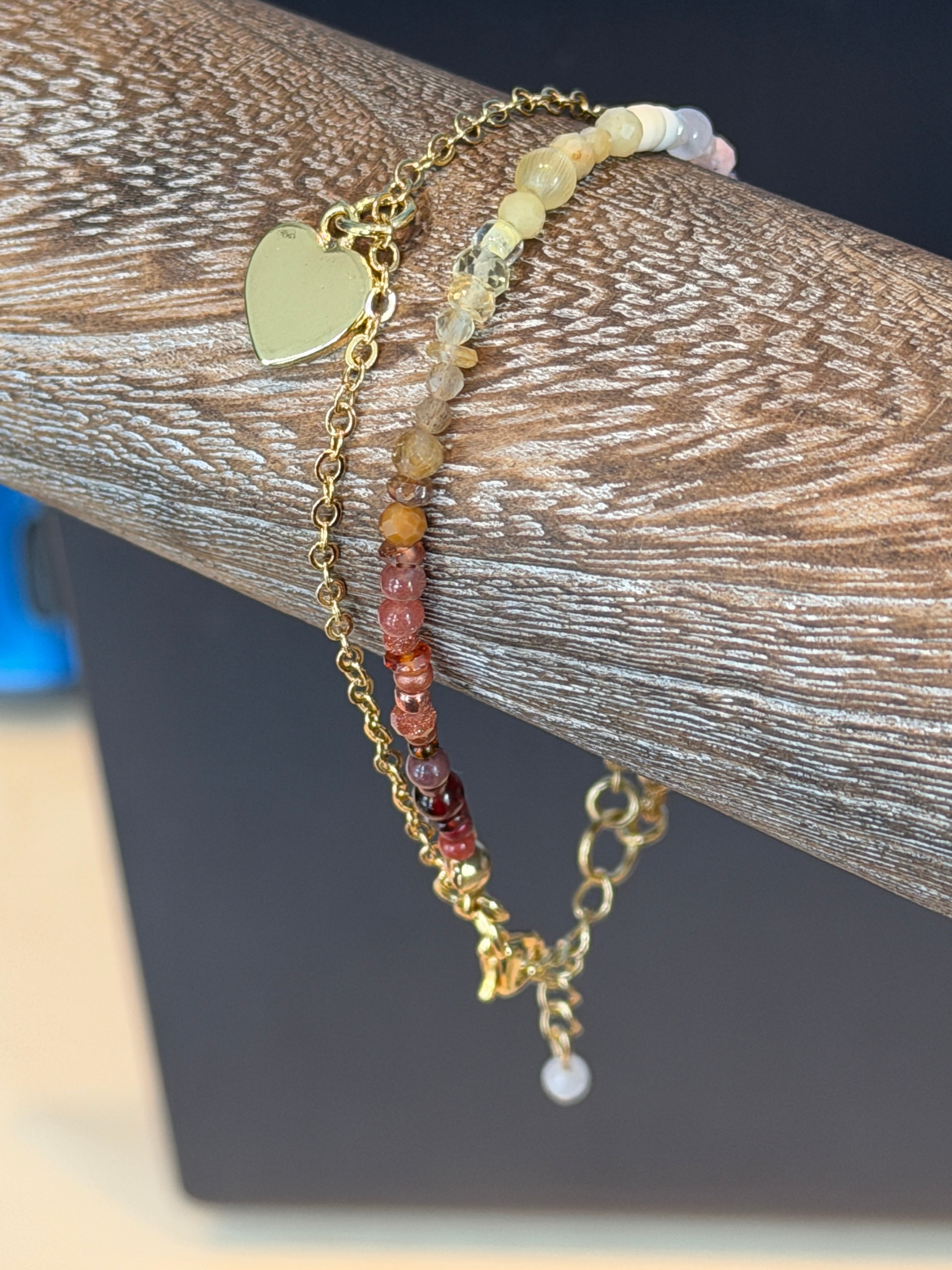 Duet bracelet #6 with Gold Plated Heart Charm