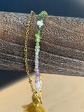 Duet bracelet #20 mixed gemstones, freshwater pearl, and tassel