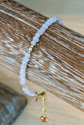 Solo bracelet #9 14k gold filled with light pink glass crystals