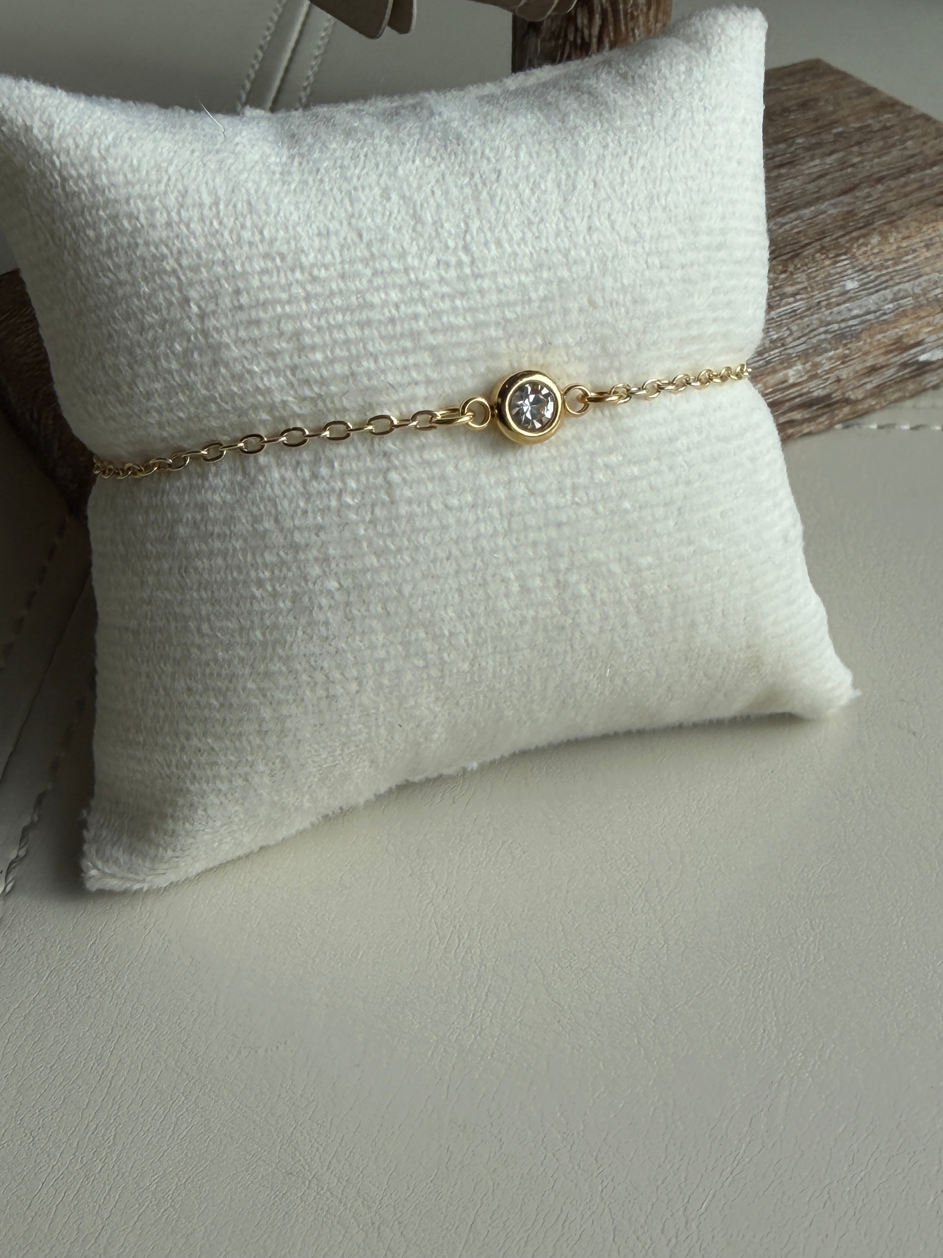 Solo bracelet #5 14k gold filled clear crystal