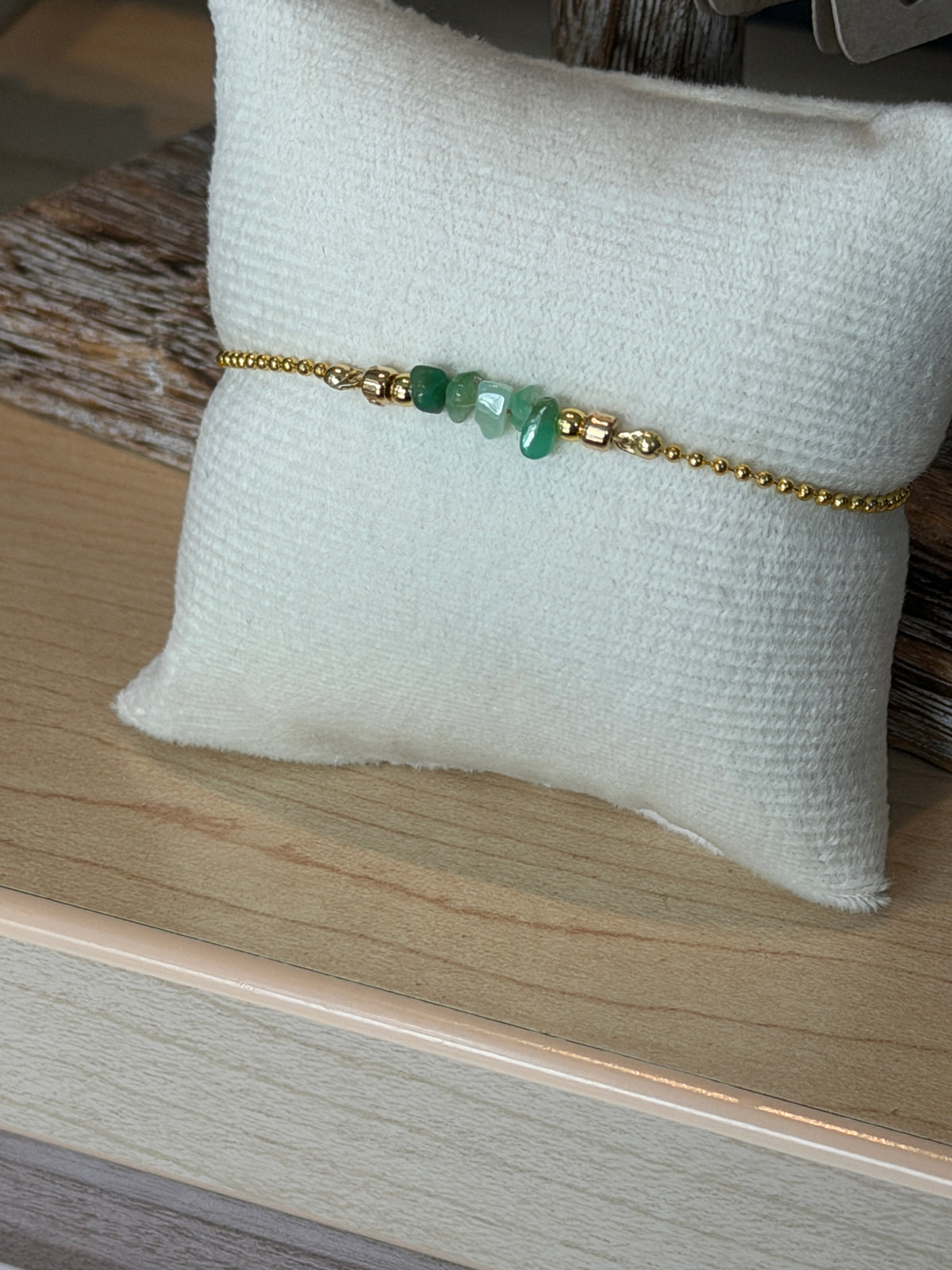 Solo #3 Chrysoprase and Gold single bracelet