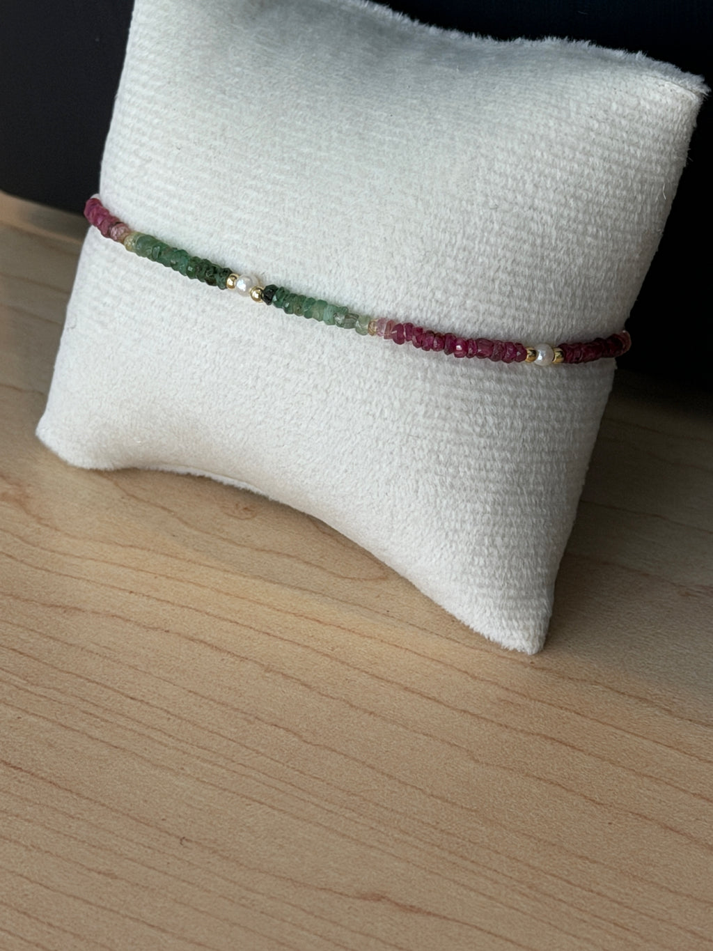 Aria bracelet #6 Sapphire & Pearl wit 14k gold plated accents