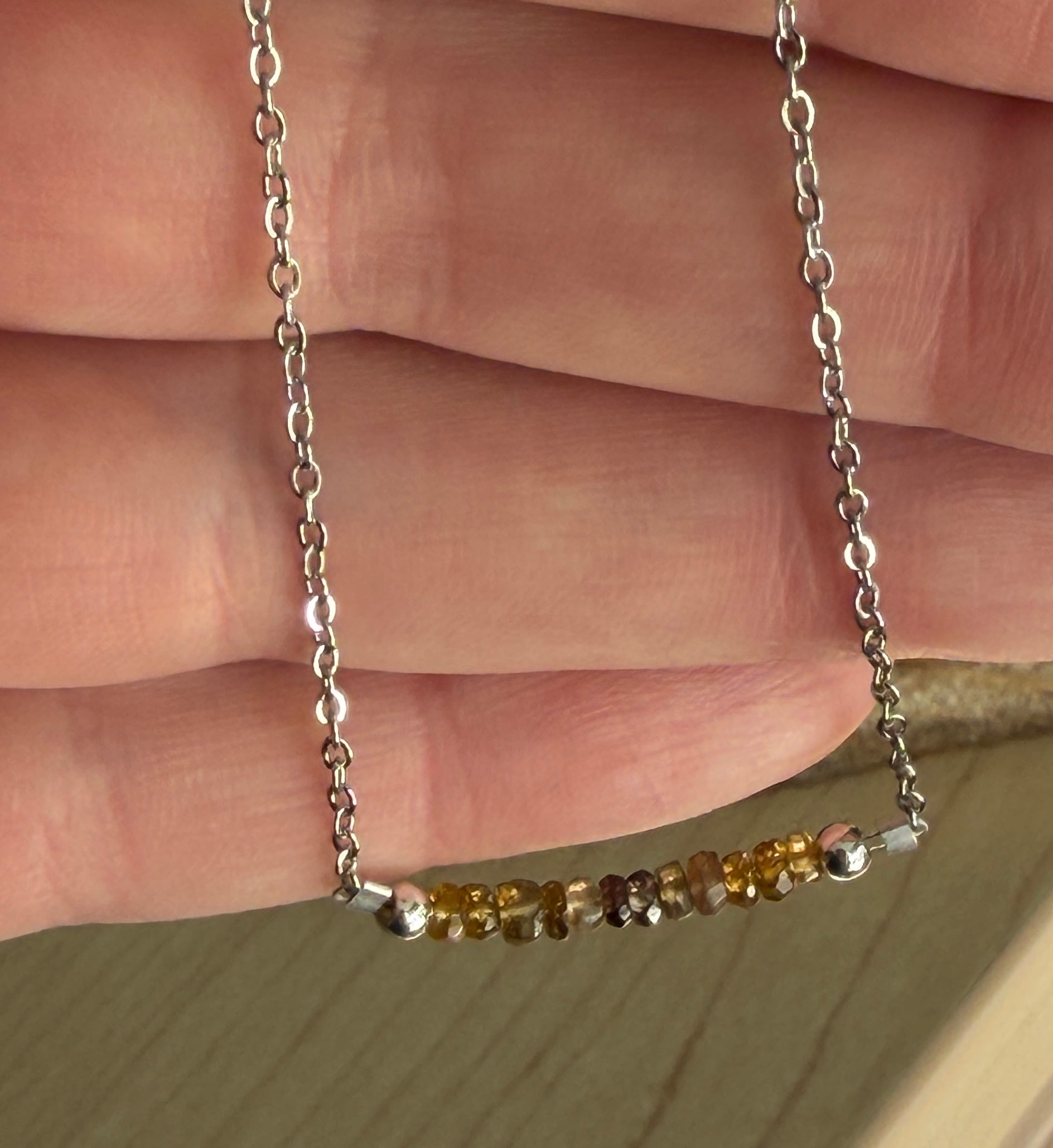 Tourmaline 4mm with stainless steel chain