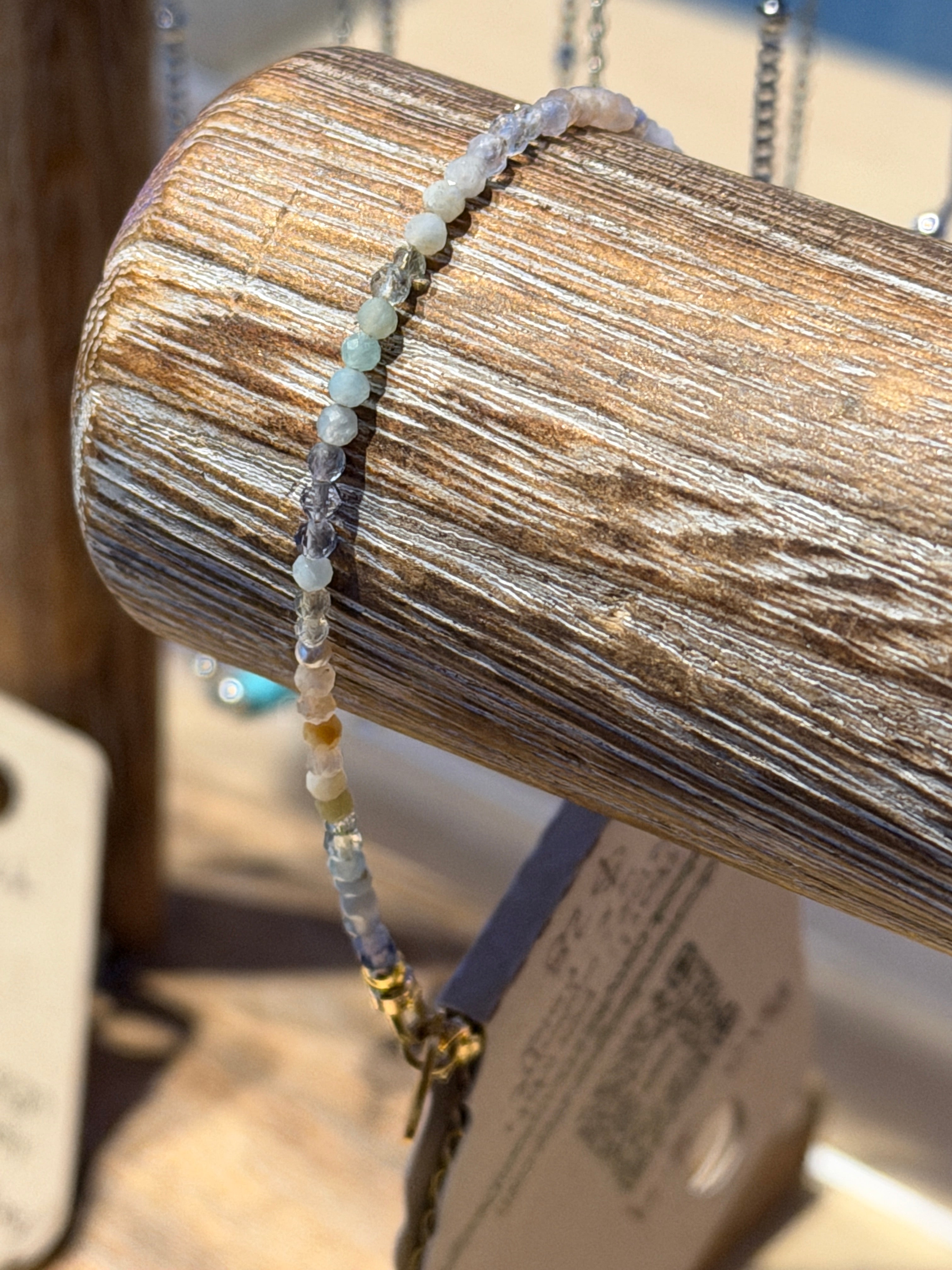 Aria bracelet #9 Amazonite & Pearl with 14k gold plated accents