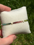 Aria bracelet #13 Tourmaline & Pearl with 14k gold plated accents*