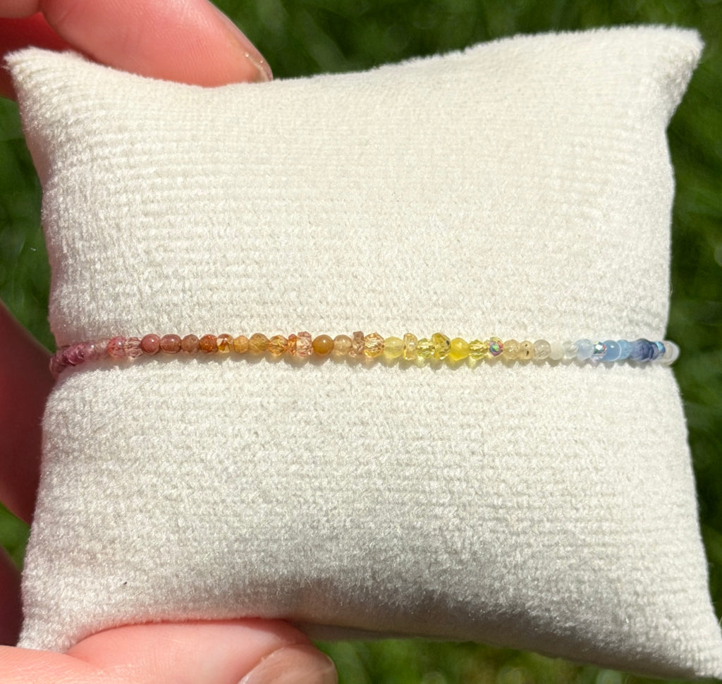 Solo bracelet #14 Mixed gemstones, glass, and pearl beads