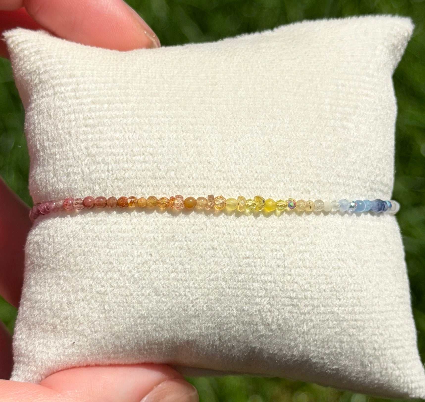Solo bracelet #14 Mixed gemstones, glass, and pearl beads