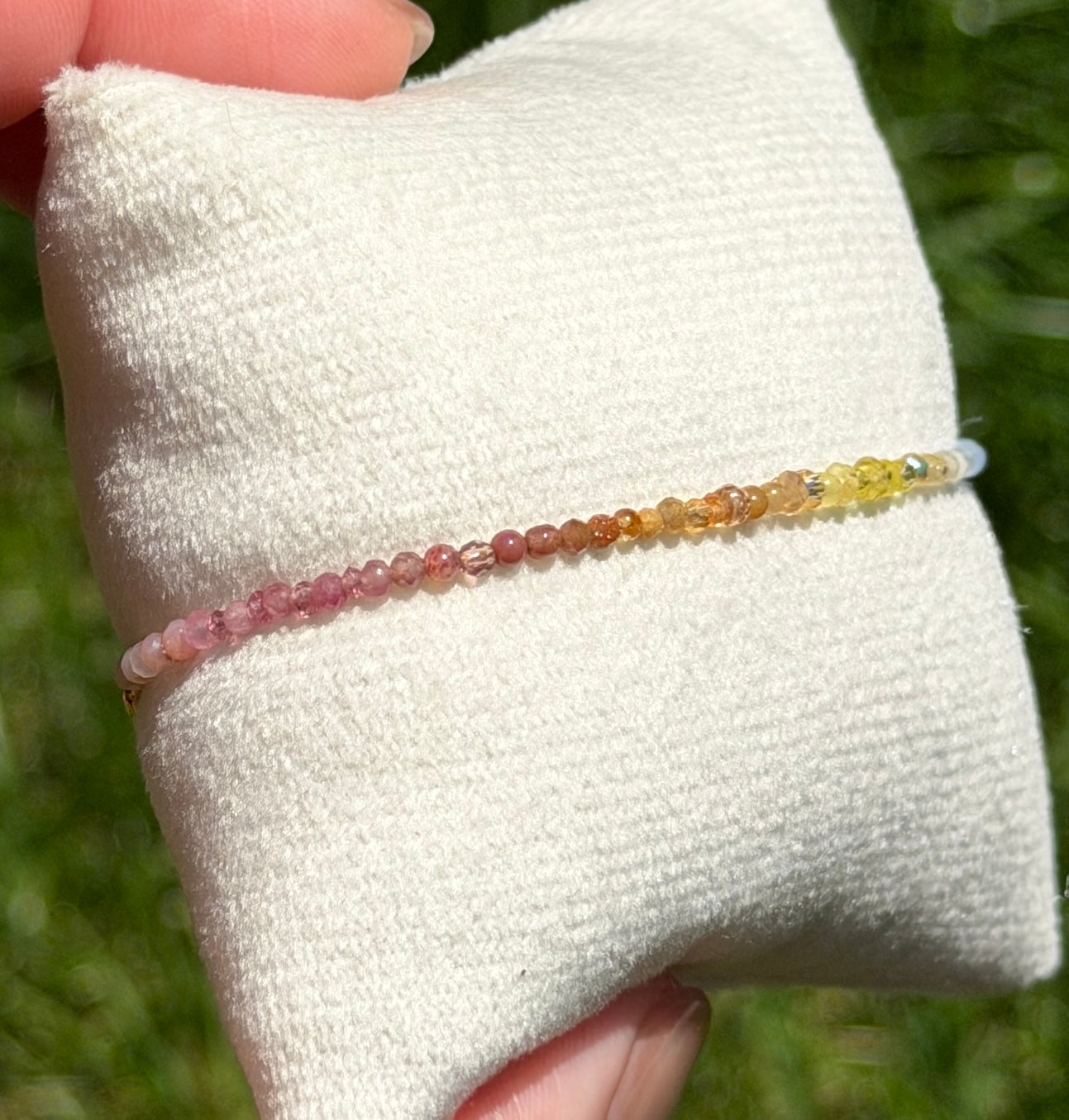Solo bracelet #14 Mixed gemstones, glass, and pearl beads