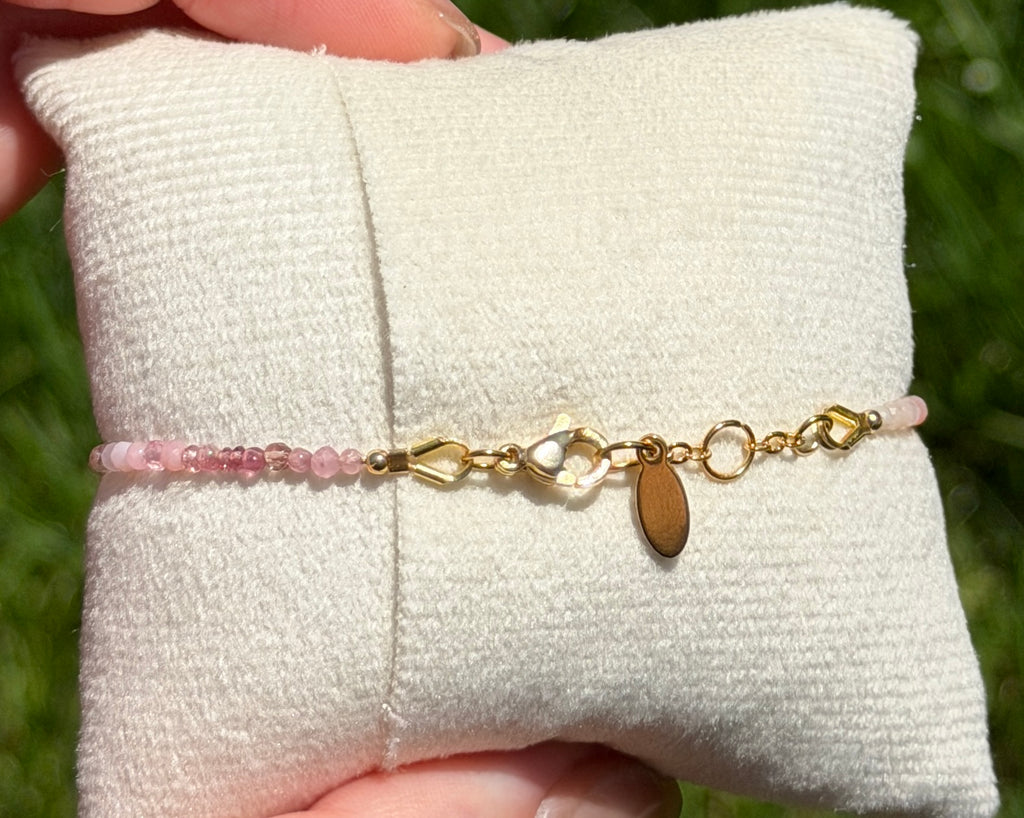 Solo bracelet #14 Mixed gemstones, glass, and pearl beads