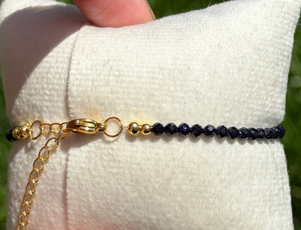 Solo bracelet #19 Sapphire and 18k gold plated