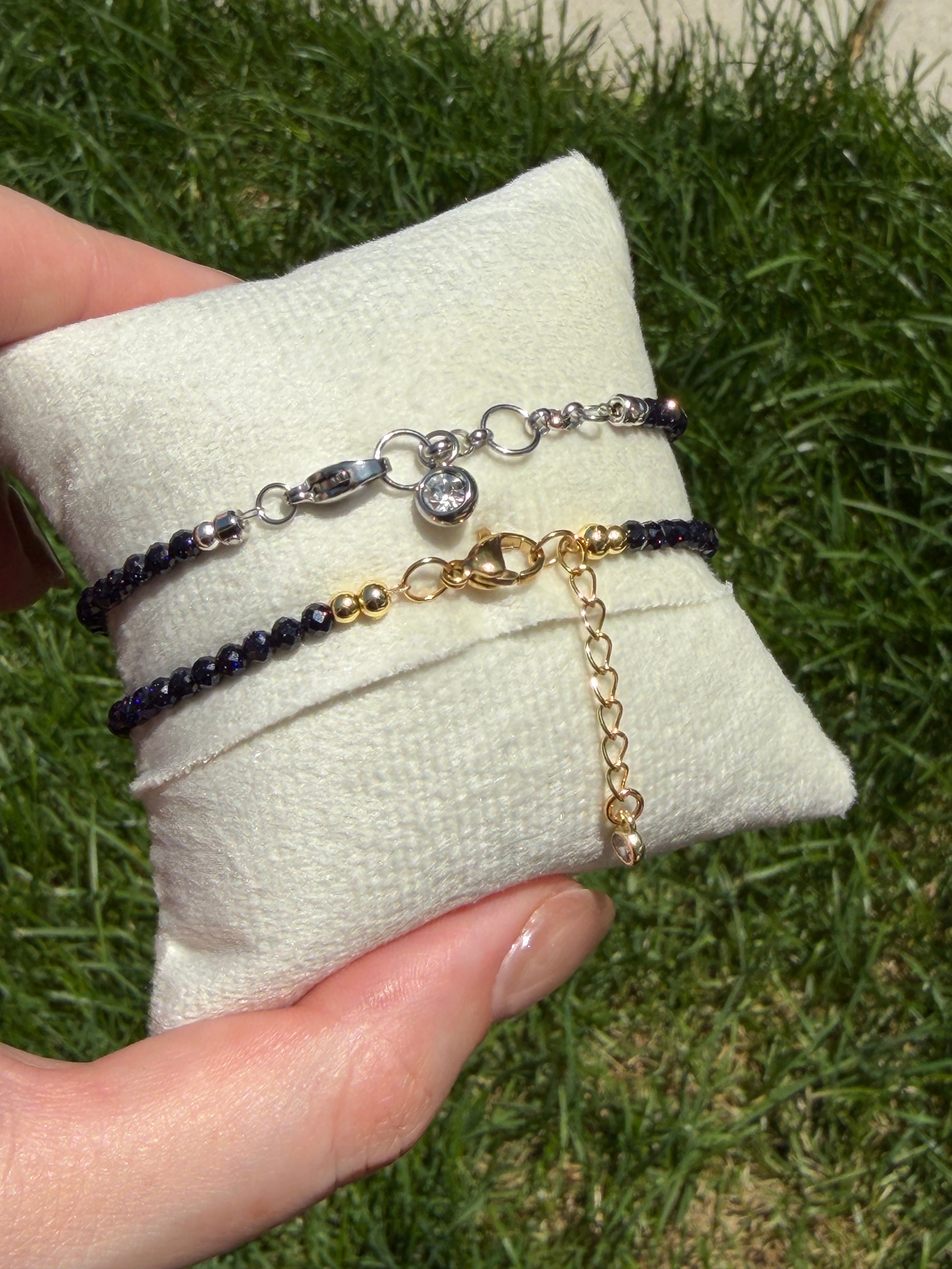 Solo bracelet #19 Sapphire and 18k gold plated