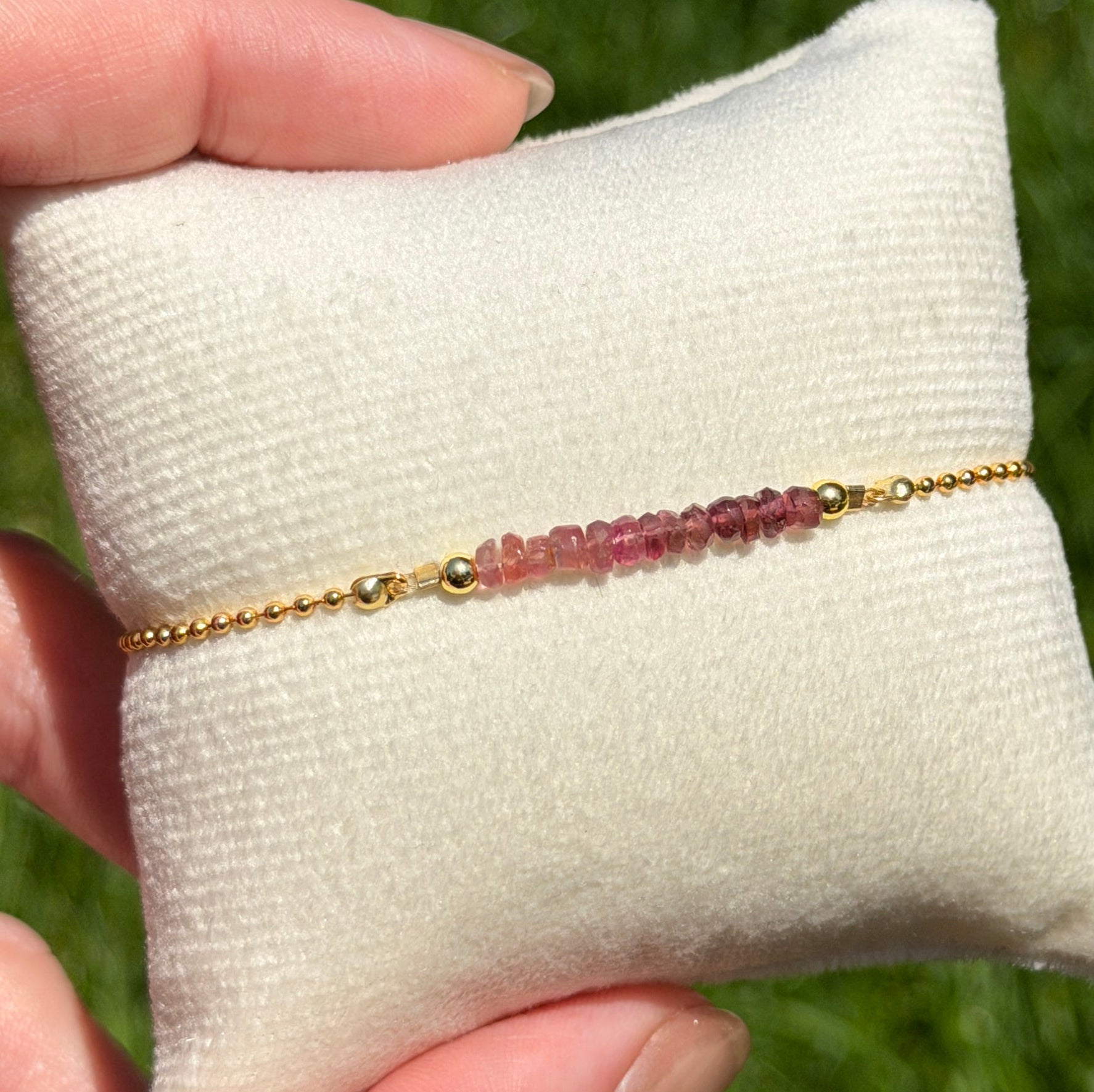 Solo bracelet #18 Tourmaline and 18k gold plated