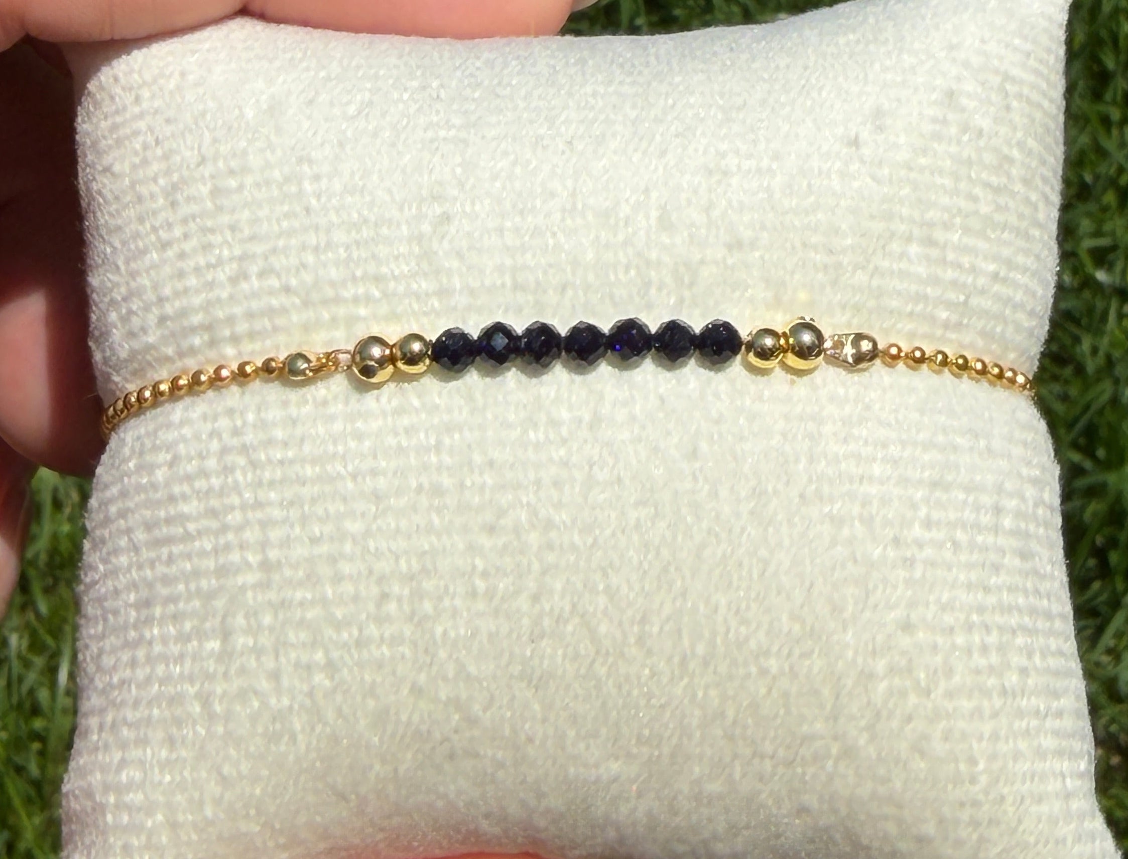 Solo bracelet #17 Sapphire and 18k gold plated