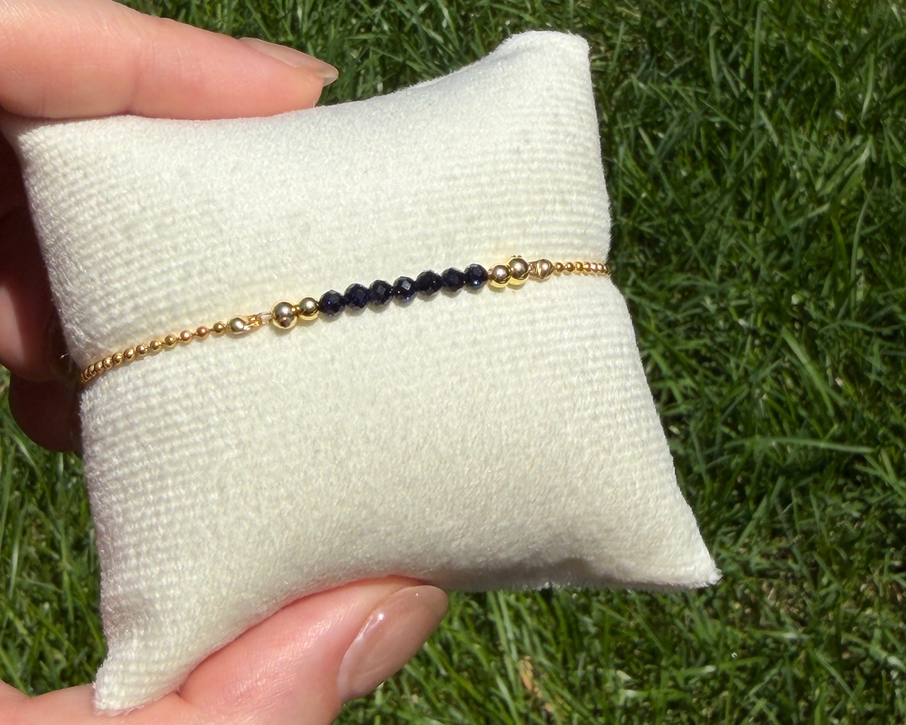 Solo bracelet #17 Sapphire and 18k gold plated