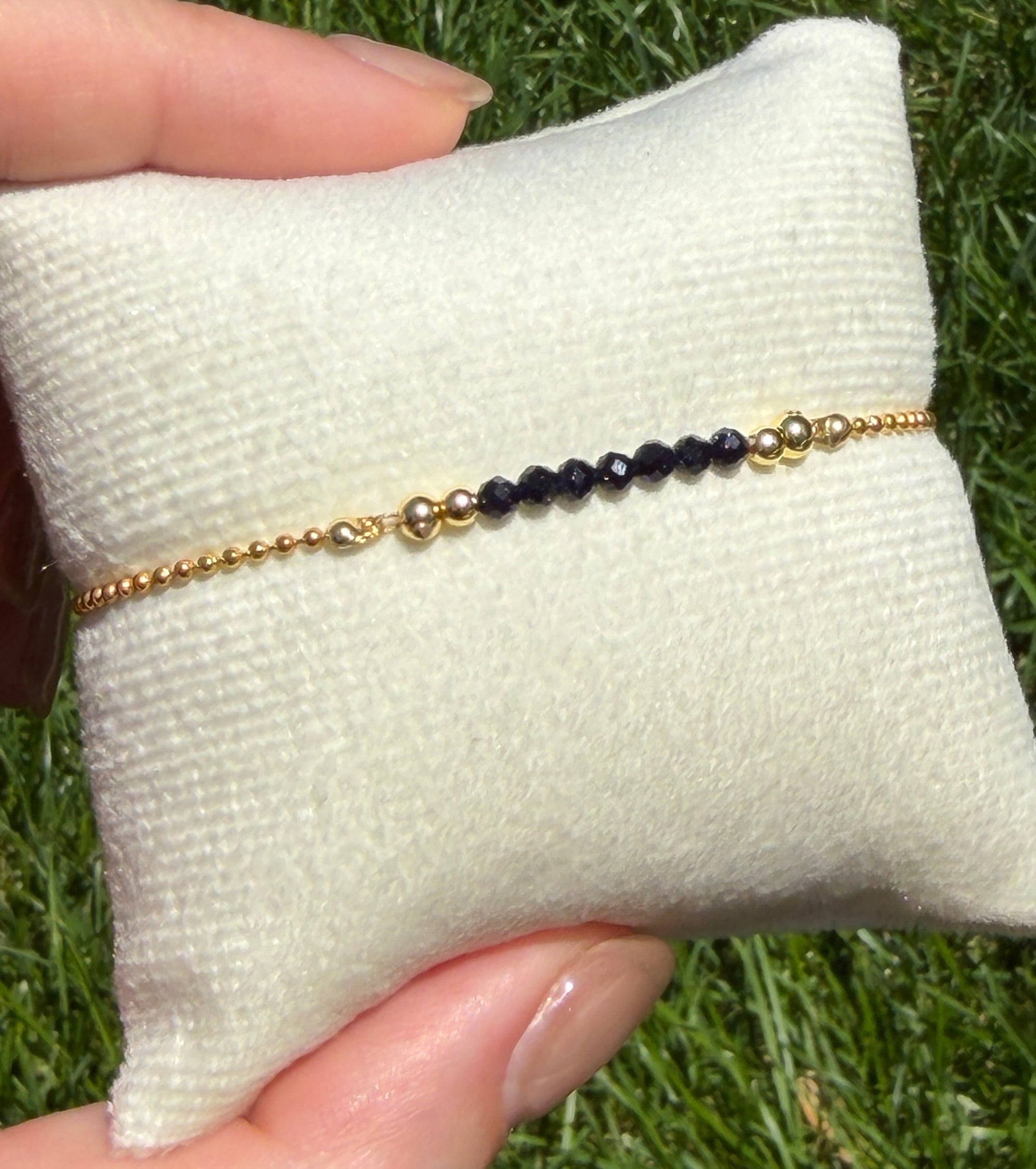 Solo bracelet #17 Sapphire and 18k gold plated