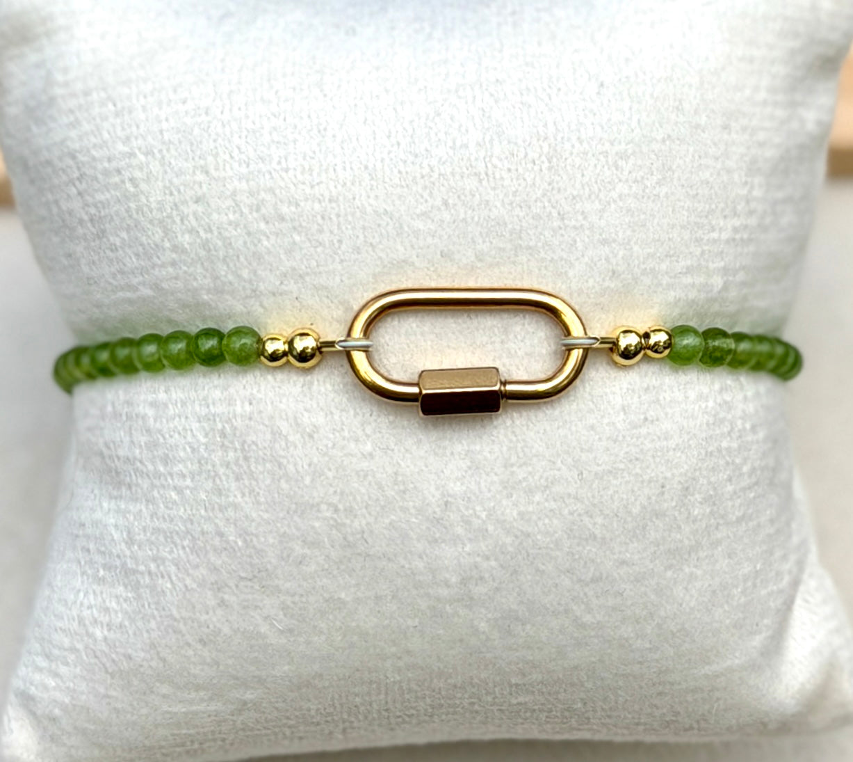 Solo bracelet #21 4mm jade beads and 18k gold filled