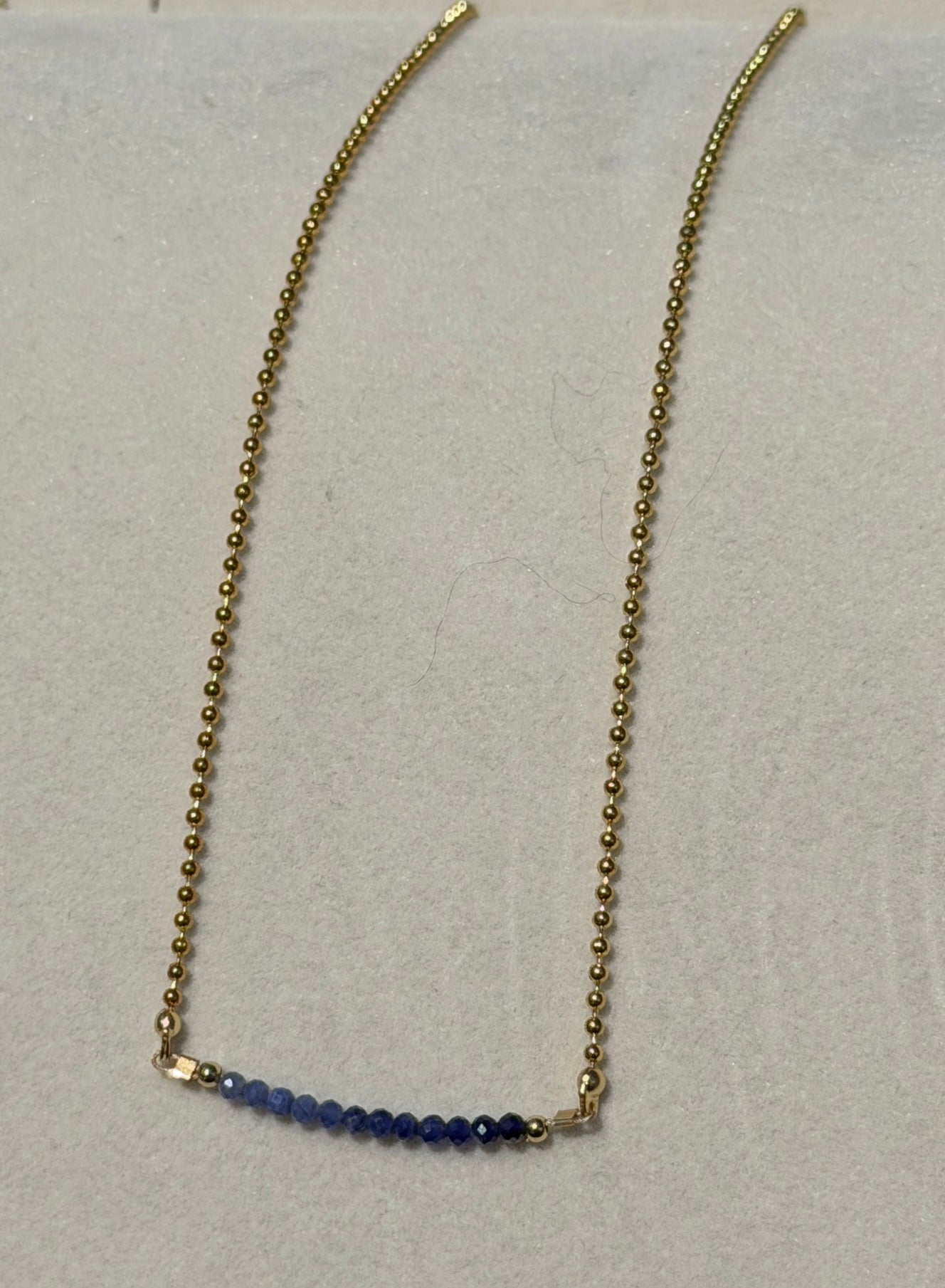 Lapis Lazuli Necklace 2mm beads with gold plated chain