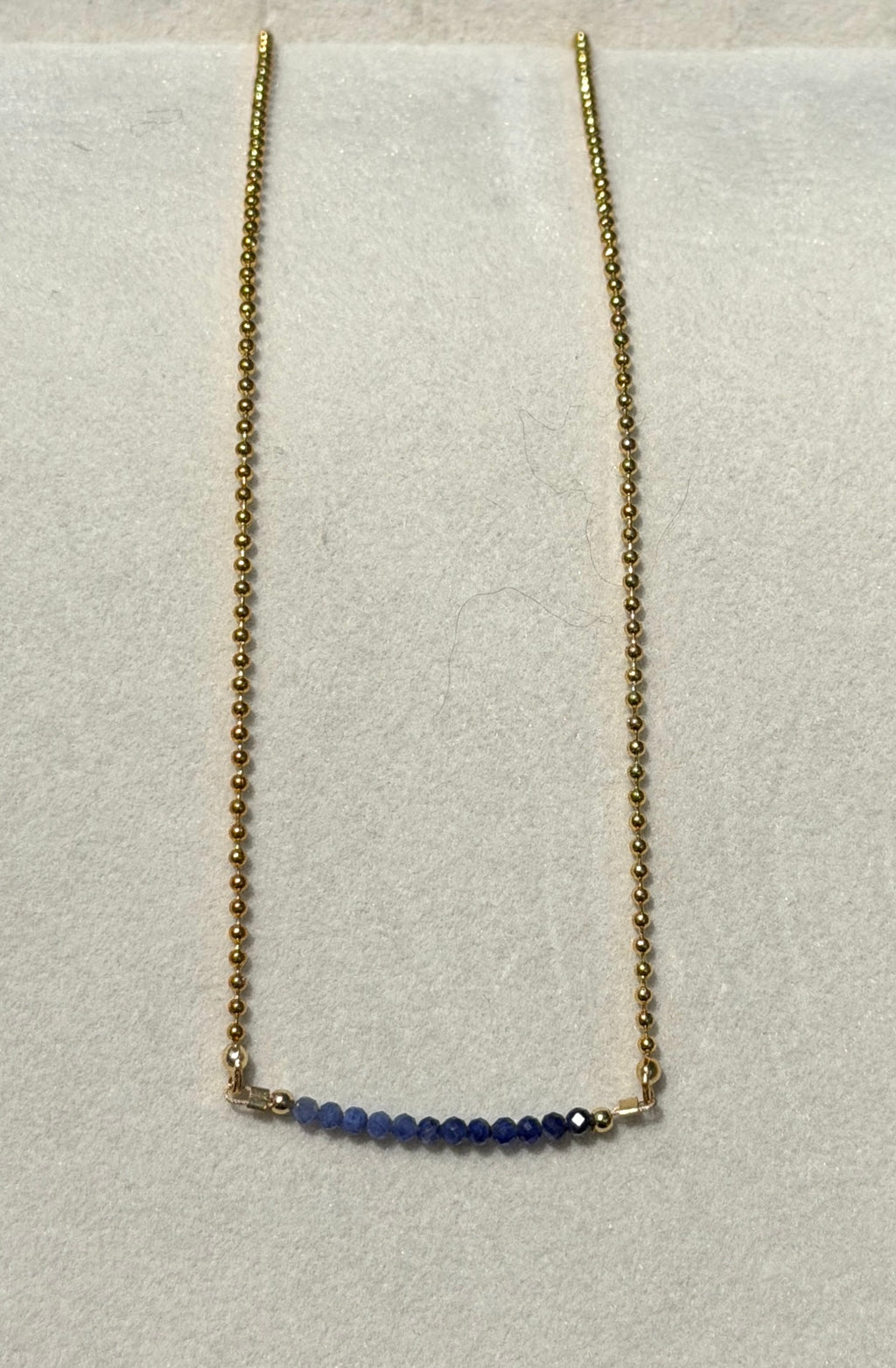Lapis Lazuli Necklace 2mm beads with gold plated chain