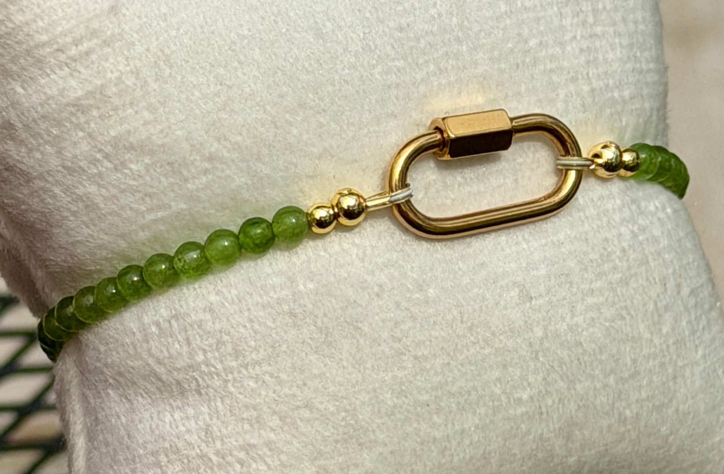 Solo bracelet #21 4mm jade beads and 18k gold filled