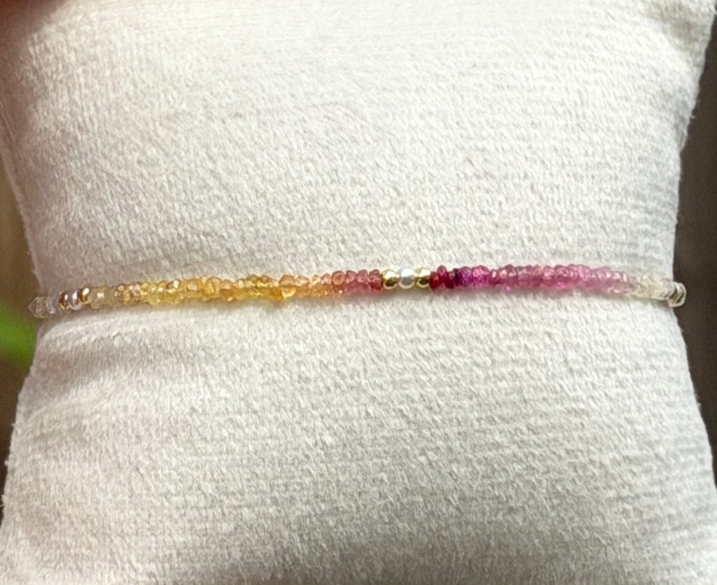 Aria bracelet #18 Sapphires, freshwater pearls, 14k filled accents*