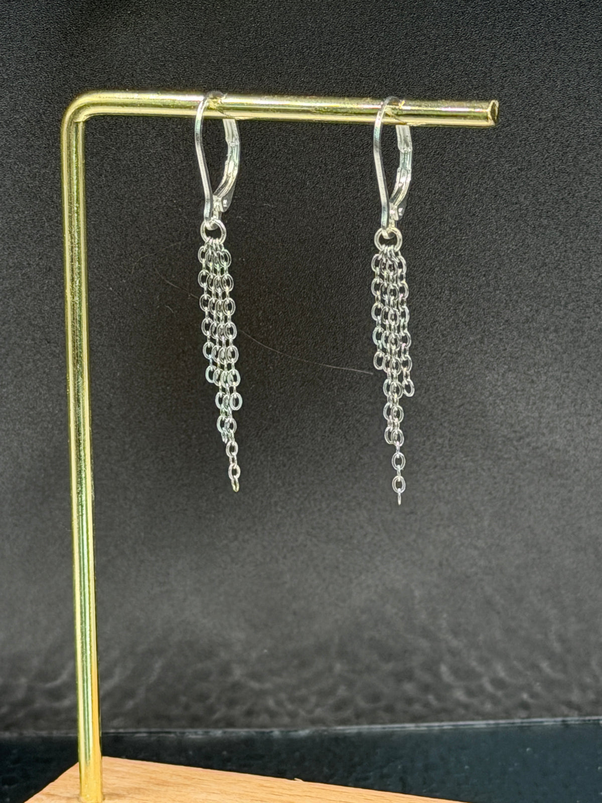 Silver plated and stainless steel dangle