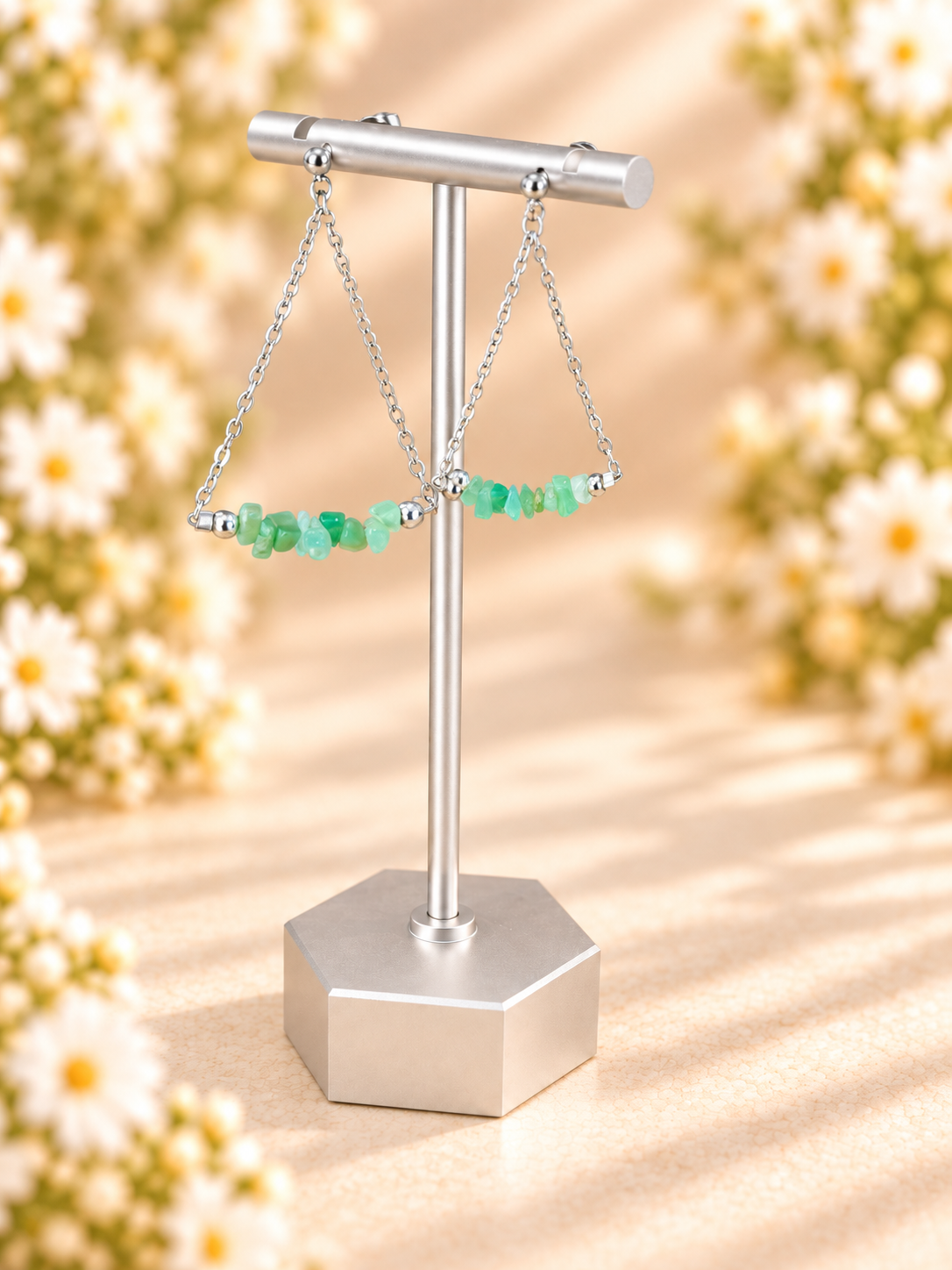 Chrysoprase and Stainless Steel earrings
