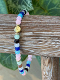 Multi Glass Evil Eye Single Bracelet