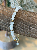 Single Bracelet White Glass small