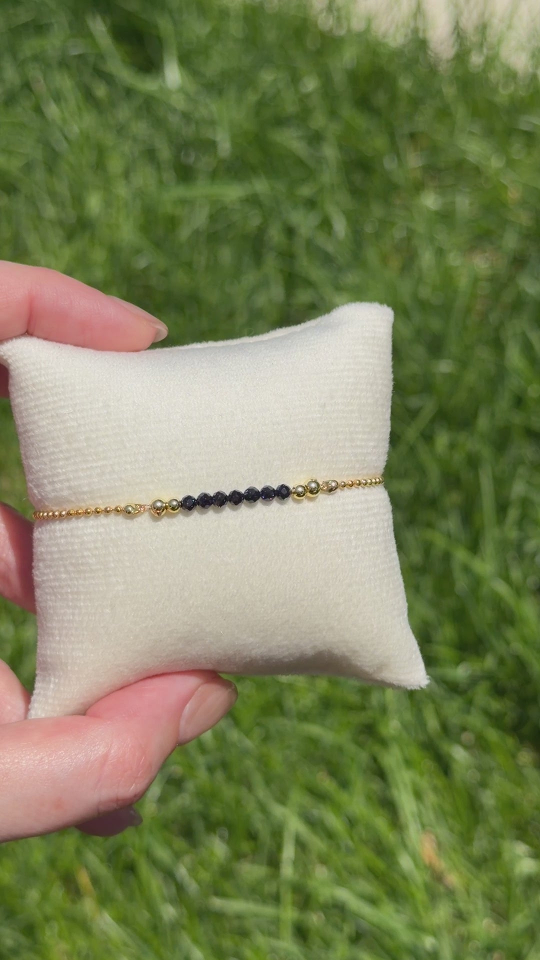 Solo bracelet #17 Sapphire and 18k gold plated