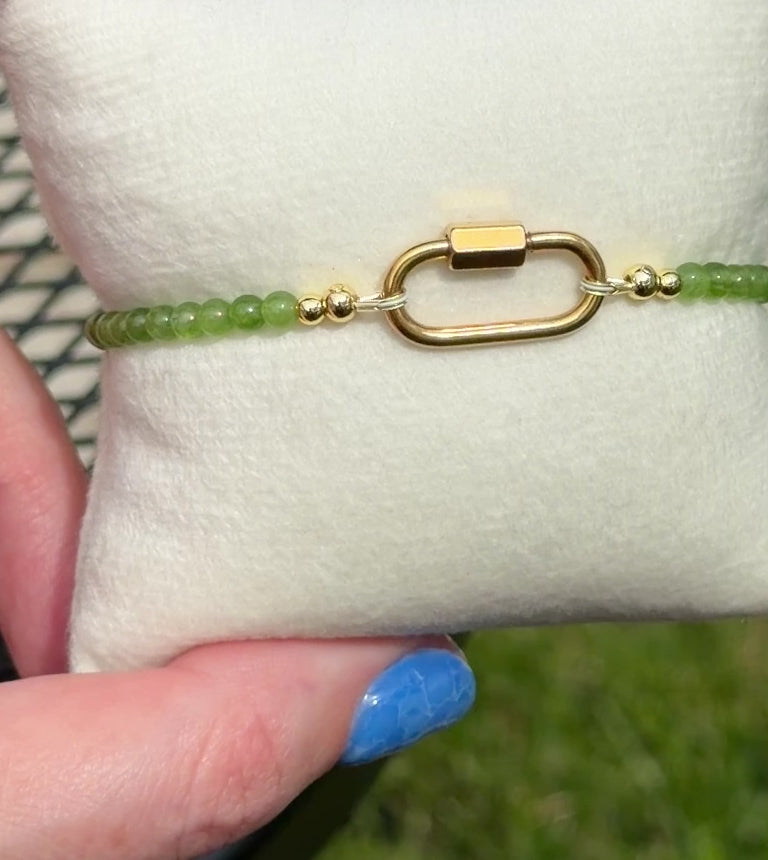 Solo bracelet #21 4mm jade beads and 18k gold filled