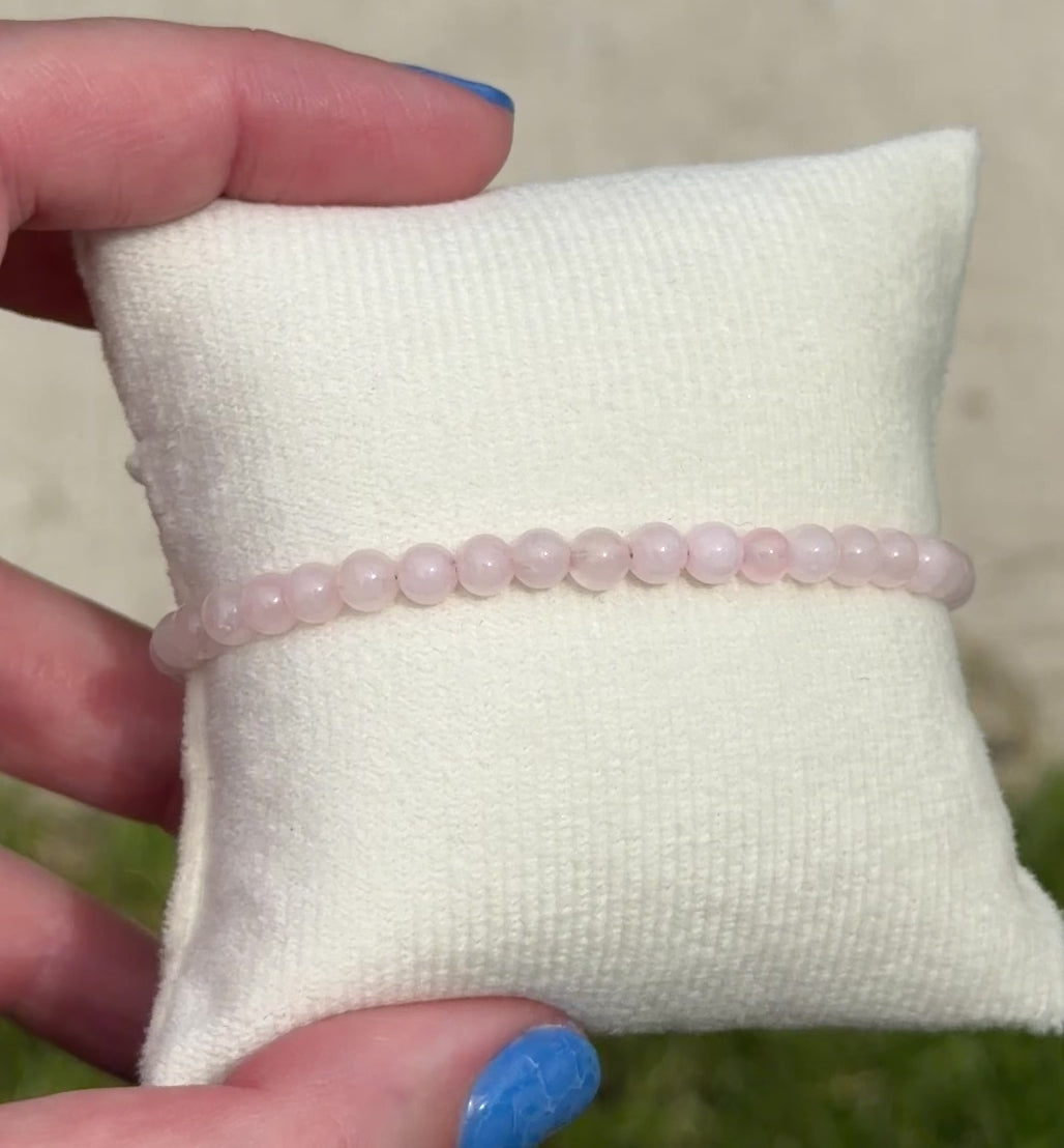 Solo bracelet #23 Rose Quartz with tassle