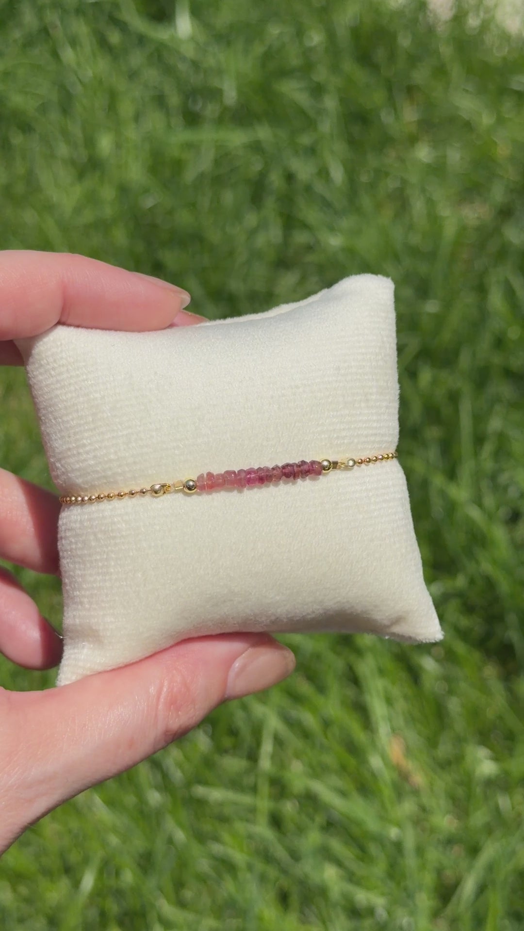 Solo bracelet #18 Tourmaline and 18k gold plated