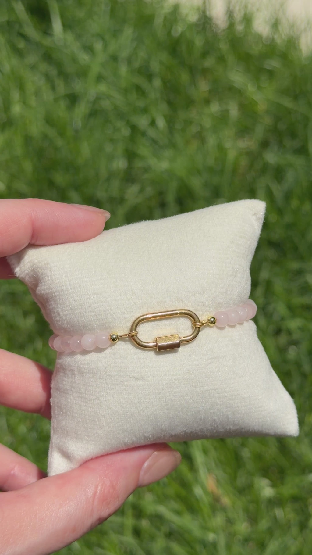 Solo bracelet #15 Rose Quartz and 18k gold filled*