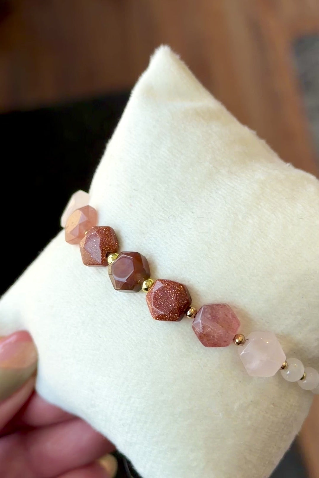Solo bracelet #4 Hexagon gemstones