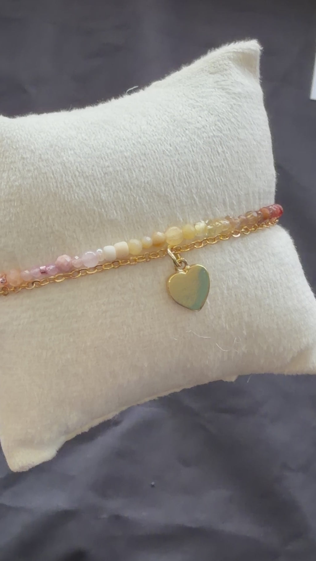 Duet bracelet #6 with Gold Plated Heart Charm