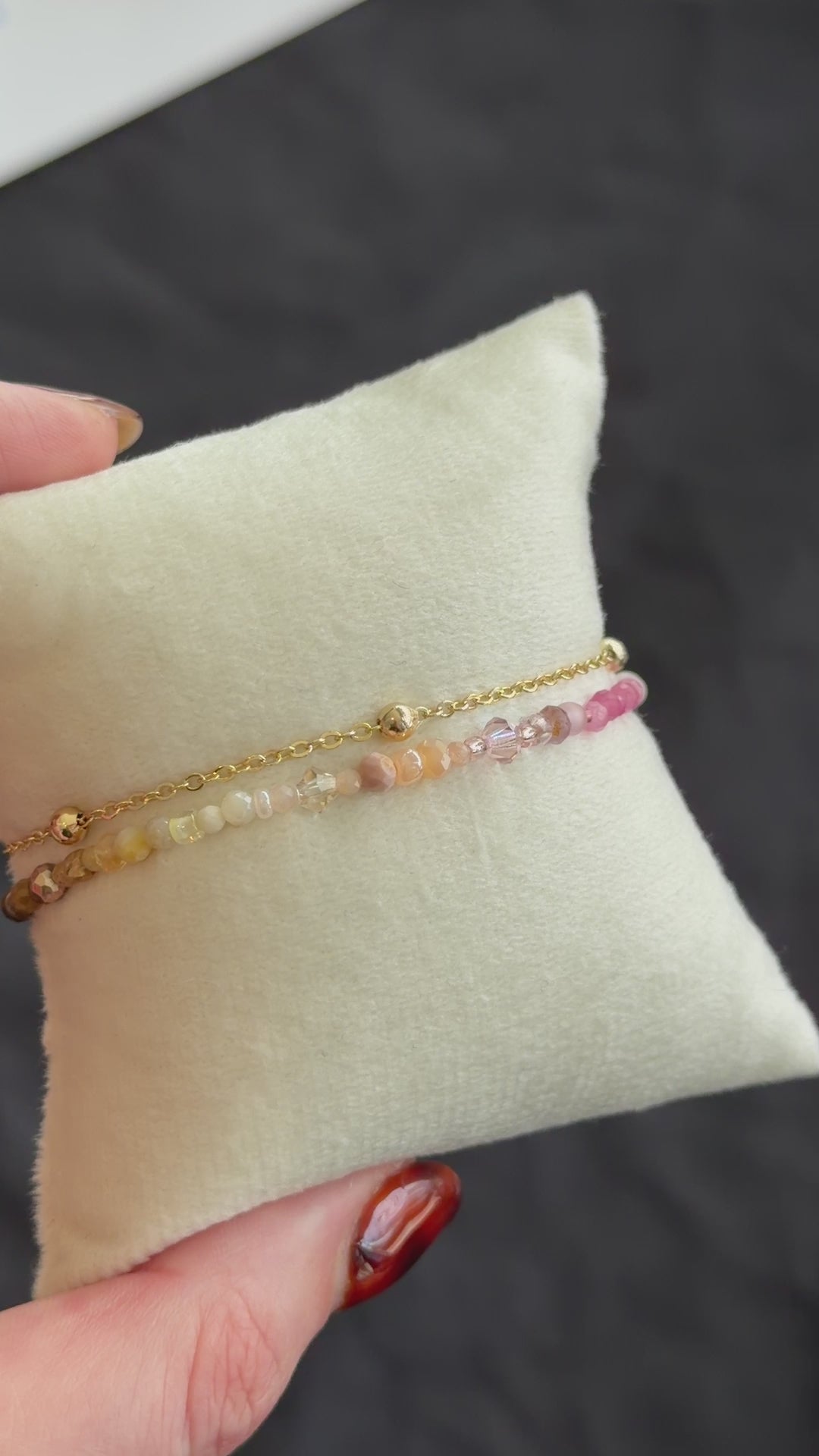 Duet bracelet #5 Pink & Green