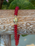 Red Glass Evil Eye Single Bracelet